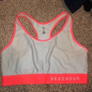 Under Armour Light Blue and Orange Sports Bra